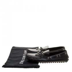 Pre Owned حذاء لوفرز لوي فيتون غلوريا جلد ايبي أسود مقاس 42