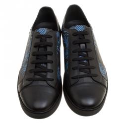 Pre Owned Louis Vuitton Damier Graphite Canvas and Leather Match Up Sneakers Size 41.5