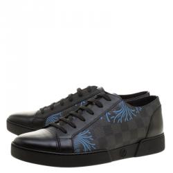 Pre Owned Louis Vuitton Damier Graphite Canvas and Leather Match Up Sneakers Size 41.5