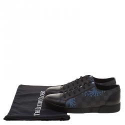 Pre Owned Louis Vuitton Damier Graphite Canvas and Leather Match Up Sneakers Size 41.5