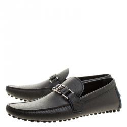 Pre Owned Louis Vuitton Black Leather Hockenheim Loafers Size 41