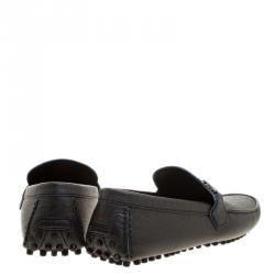 Pre Owned Louis Vuitton Black Leather Hockenheim Loafers Size 41