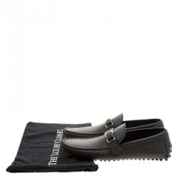 Pre Owned Louis Vuitton Black Leather Hockenheim Loafers Size 41