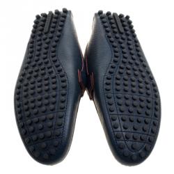 Pre Owned حذاء لوفرز لوي فيتون هوكنفيم جلد أزرق مقاس 43