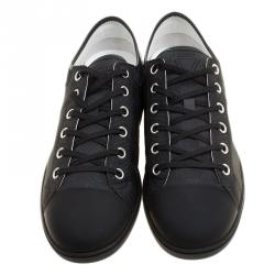 Pre Owned Louis Vuitton Damier Graphite Nylon and Leather Baseball Low Cut Sneakers Size 43.5