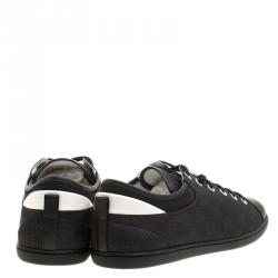 Pre Owned Louis Vuitton Damier Graphite Nylon and Leather Baseball Low Cut Sneakers Size 43.5