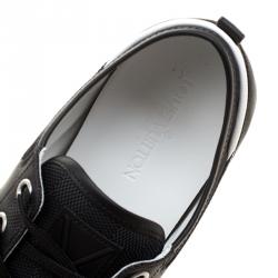 Pre Owned Louis Vuitton Damier Graphite Nylon and Leather Baseball Low Cut Sneakers Size 43.5