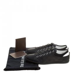 Pre Owned Louis Vuitton Damier Graphite Nylon and Leather Baseball Low Cut Sneakers Size 43.5