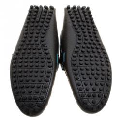 Pre Owned حذاء لوفرز لوي فيتون هوكنهيم سويدي ثلاثي اللون مقاس 39.5