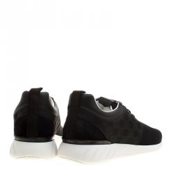 مملوكة مسبقًا حذاء رياضي لوي فيتون فاستلين شبك وجلد انفيني دامييه أسود مقاس 43.5