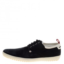 Pre Owned Louis Vuitton Blue Suede and Cotton Team Derby Sneakers Size 42