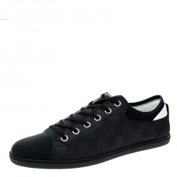 مملوكة مسبقًا حذاء رياضي بيزبول لوي فيتون نايلون دامييه غرافايت وجلد مقاس 43.5