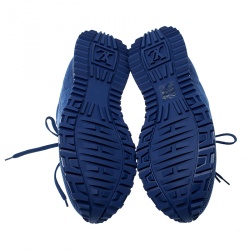 مملوكة مسبقًا Louis Vuitton Blue Damier Mesh Run Away Lace Up Sneakers Size 43