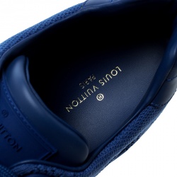 مملوكة مسبقًا Louis Vuitton Blue Damier Mesh Run Away Lace Up Sneakers Size 43