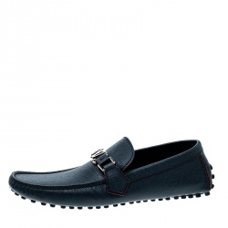 مملوكة مسبقًا Louis Vuitton Blue Leather Hockenheim Loafers Size 42.5