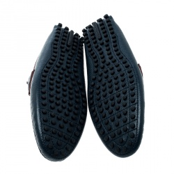 مملوكة مسبقًا Louis Vuitton Blue Leather Hockenheim Loafers Size 42.5