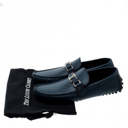 مملوكة مسبقًا Louis Vuitton Blue Leather Hockenheim Loafers Size 42.5