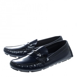 Pre Owned حذاء لوفرز لوي فيتون بيني شيد جلد أزرق مقاس 41