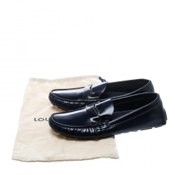 Pre Owned حذاء لوفرز لوي فيتون بيني شيد جلد أزرق مقاس 41