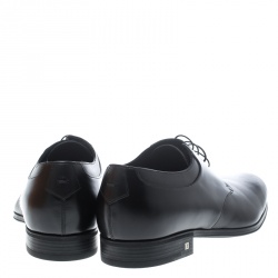 Pre Owned Louis Vuitton Black Leather Lace Up Oxfords Size 41.5