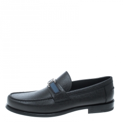 Pre Owned Louis Vuitton Ardoise Taiga Leather Major Loafers Size 43
