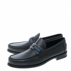 Pre Owned Louis Vuitton Ardoise Taiga Leather Major Loafers Size 43