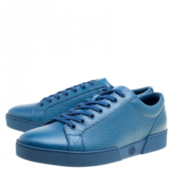 Pre Owned Louis Vuitton Blue Epi Leather Concorde Low Top Sneakers Size 41