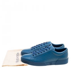 Pre Owned Louis Vuitton Blue Epi Leather Concorde Low Top Sneakers Size 41
