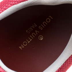 مملوكة مسبقًا Louis Vuitton Maroon Suede and Mesh Lace Up Sneakers Size 42.5