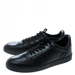 Pre Owned Louis Vuitton Black Leather Rivoli Sneakers Size 43