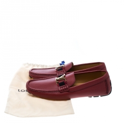 Pre Owned Louis Vuitton Red Leather Monte Carlo Loafers Size 44