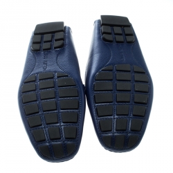 Pre Owned حذاء لوفرز لوي فيتون مونت كارلو جلد أزرق داكن مقاس 43