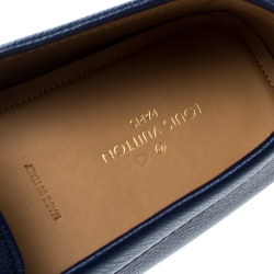 Pre Owned حذاء لوفرز لوي فيتون مونت كارلو جلد أزرق داكن مقاس 43