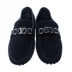 مملوكة مسبقًا حذاء لوفرز لوي فيتون هوكنهيم سويدي أزرق مقاس 41.5