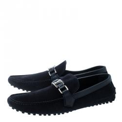 مملوكة مسبقًا حذاء لوفرز لوي فيتون هوكنهيم سويدي أزرق مقاس 41.5