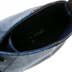 Pre Owned Louis Vuitton Two Tone Mix Monogram Canvas Match Up High Top Sneakers Size 42.5