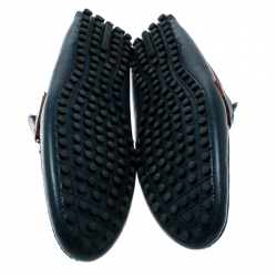 Pre Owned حذاء لوفرز لوي فيتون هوكنفيم جلد أزرق مقاس 43