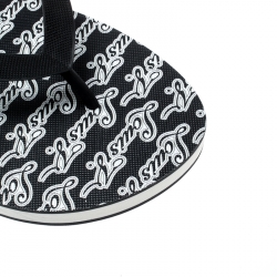 Louis Vuitton Monochrome Logo Print Rubber Molitor Thong Flip Flops Size 44