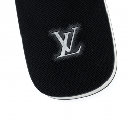 Louis Vuitton Monochrome Logo Print Rubber Molitor Thong Flip Flops Size 44