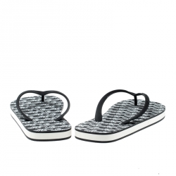 Louis Vuitton Monochrome Logo Print Rubber Molitor Thong Flip Flops Size 44
