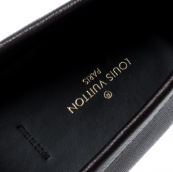 Pre Owned Louis Vuitton Dark Brown Leather Monte Carlo Loafers Size 44.5