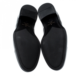 Pre Owned Louis Vuitton Black Epi Leather Lace Up Oxfords Size 44