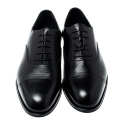 Pre Owned Louis Vuitton Black Epi Leather Lace Up Oxfords Size 44