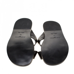 Pre Owned Louis Vuitton Black Damier Embosssed Leather Criss-Cross Flat Sandals Size 41.5