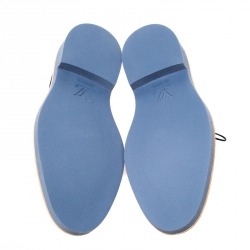 Pre Owned حذاء دربي أوكسفورد لوي فيتون بروغي حواف اس بادريل رباط علوي سويدي أزرق مقاس 42