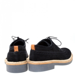 Pre Owned حذاء دربي أوكسفورد لوي فيتون بروغي حواف اسبادريل رباط علوي سويدي أزرق مقاس 42