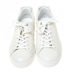 Louis Vuitton White Leather And Suede Low Top Sneakers Size 44.5 Louis  Vuitton