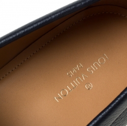 Pre Owned Louis Vuitton Oxford Blue Leather Monte Carlo Loafers Size 42.5