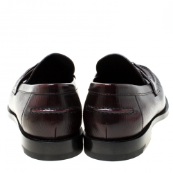 مملوكة مسبقًا حذاء لوفرز لوي فيتون ميجور جلد أيبي عنابي مقاس 43