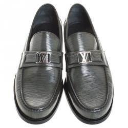 Pre Owned حذاء لوفرز لوي فيتون ميجور جلد إيبين أخضر مقاس 43.5